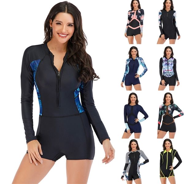 long sleeve rash guard women print swimwear shorts panties swimsuit zipper surfing suit pad bathing suits uv protect 220401
long sleeve rash guard women print swimwear shorts panties swimsuit zipper surfing suit pad bathing suits uv protect 220401
