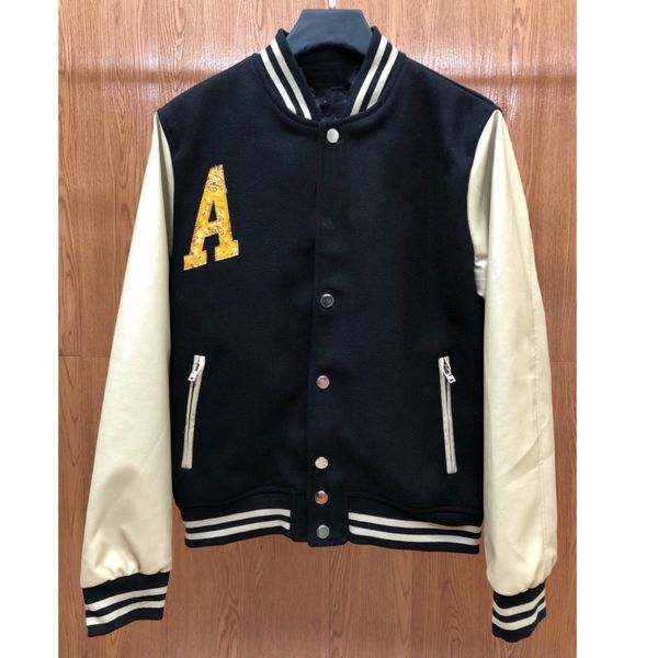 men's leather jacket classic letter embroidered panel coat baseball fashion streetwear jackets, Black;brown
men's leather jacket classic letter embroidered panel coat baseball fashion streetwear jackets, Black;brown