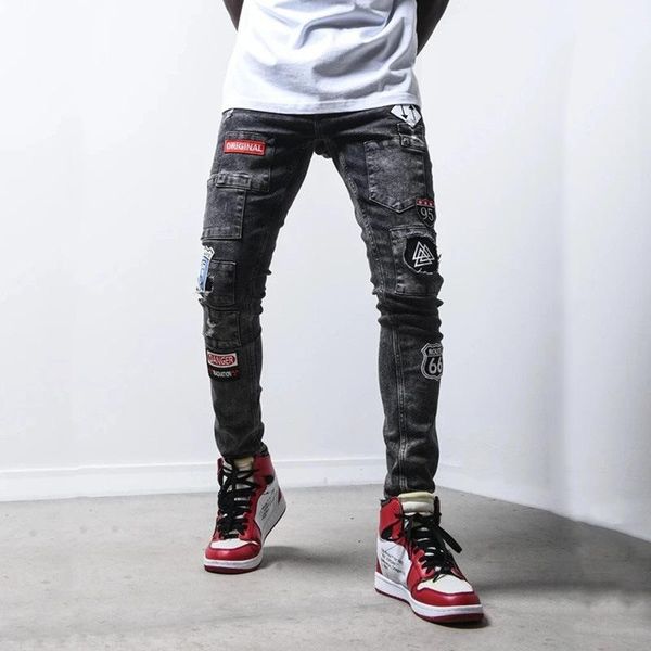 men's jeans fashion mens patch embroidered elastic casual pencil pants denim for men trend streetwear boyfriend, Blue
men's jeans fashion mens patch embroidered elastic casual pencil pants denim for men trend streetwear boyfriend, Blue