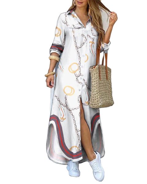 casual dresses women fashionable shirt-style button dress ladies long street large size loose home commuter print, Black;gray
casual dresses women fashionable shirt-style button dress ladies long street large size loose home commuter print, Black;gray
