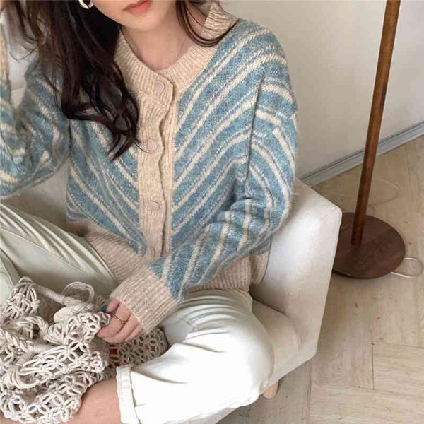 women's polos hanfeng autumn sweater coat women's and winter sweet contrast striped short ruuo, White
women's polos hanfeng autumn sweater coat women's and winter sweet contrast striped short ruuo, White