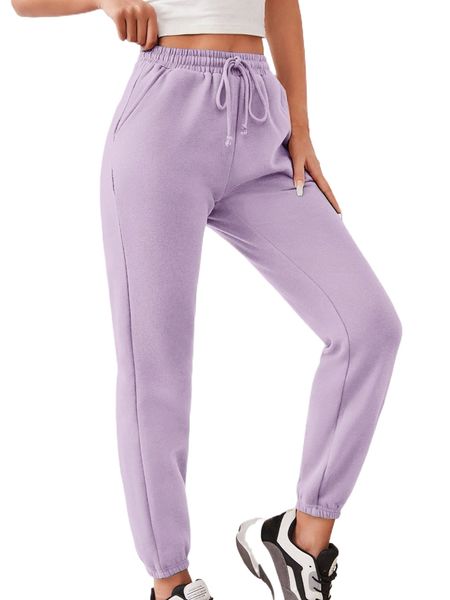 petite solid drawstring waist sweatpants a2yo#, Black;white 
petite solid drawstring waist sweatpants a2yo#, Black;white