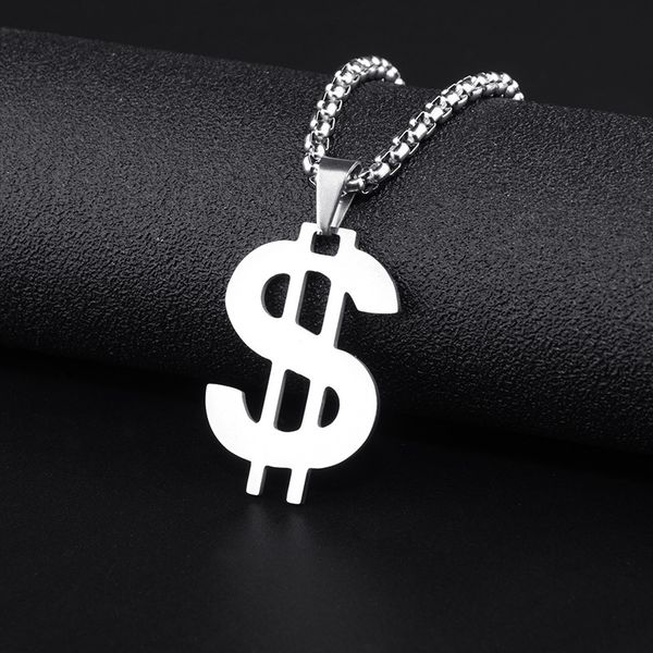 dollar stainless steel necklace dollar symbol pendant male personality hip-hop european and american trend jewelry for men, Silver
dollar stainless steel necklace dollar symbol pendant male personality hip-hop european and american trend jewelry for men, Silver