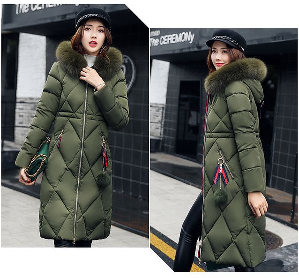 women's winter coat thickened parka women stitching slim long winter coat down cotton ladies down jacket, Black
women's winter coat thickened parka women stitching slim long winter coat down cotton ladies down jacket, Black