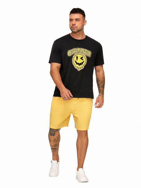 extended sizes men letter & cartoon graphic tee & shorts set y817#, Gray
extended sizes men letter & cartoon graphic tee & shorts set y817#, Gray