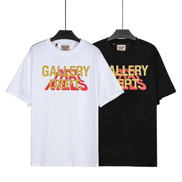 couple 2023 designer tee shirt summer galleries fashion vintage t for men women lettered print men's and women's pack large street, White;black 
couple 2023 designer tee shirt summer galleries fashion vintage t for men women lettered print men's and women's pack large street, White;black