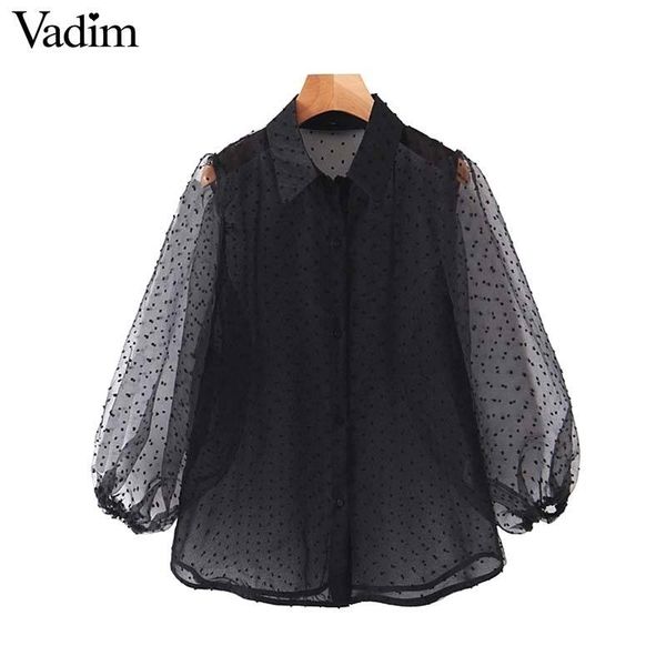 women sweet organza patchwork blouse lantern sleeve see through female casual black dots decorate solid blusas lb482 y200402, White
women sweet organza patchwork blouse lantern sleeve see through female casual black dots decorate solid blusas lb482 y200402, White