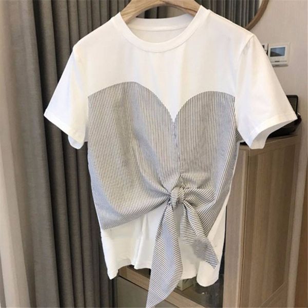 cotton patckwork fashion women summer short sleeve all match loose o-neck basic street wear woman t-shirts 0613, White
cotton patckwork fashion women summer short sleeve all match loose o-neck basic street wear woman t-shirts 0613, White