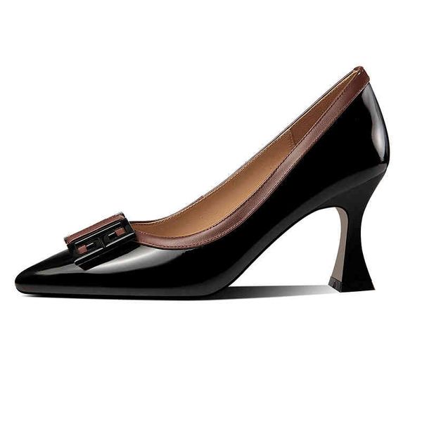 dress shoes autumn and winter women's shoes pointed thick high heels square buckle cow leather spicy mom four seasons commuting shallow, Black
dress shoes autumn and winter women's shoes pointed thick high heels square buckle cow leather spicy mom four seasons commuting shallow, Black