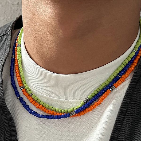 handmade ins colorful beaded necklace high street men's design sense hip-hop style niche women's fashion all-match jewelry gift, Silver
handmade ins colorful beaded necklace high street men's design sense hip-hop style niche women's fashion all-match jewelry gift, Silver