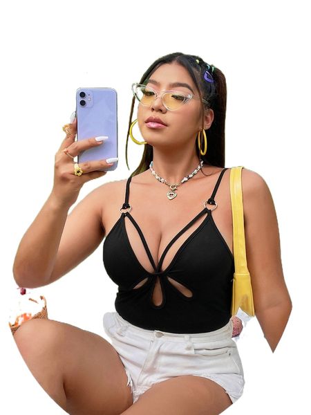 plus o-ring cut out cami bodysuit n2gb#, Black
plus o-ring cut out cami bodysuit n2gb#, Black