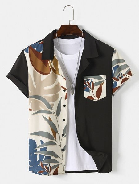 men random tropical print pocket patched shirt without tee w3ye#, White;black
men random tropical print pocket patched shirt without tee w3ye#, White;black