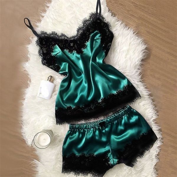 women's pajamas set home large size imitation silk transparent lace sling two piece sleepwear pj sets women summer 220329, Black;red
women's pajamas set home large size imitation silk transparent lace sling two piece sleepwear pj sets women summer 220329, Black;red