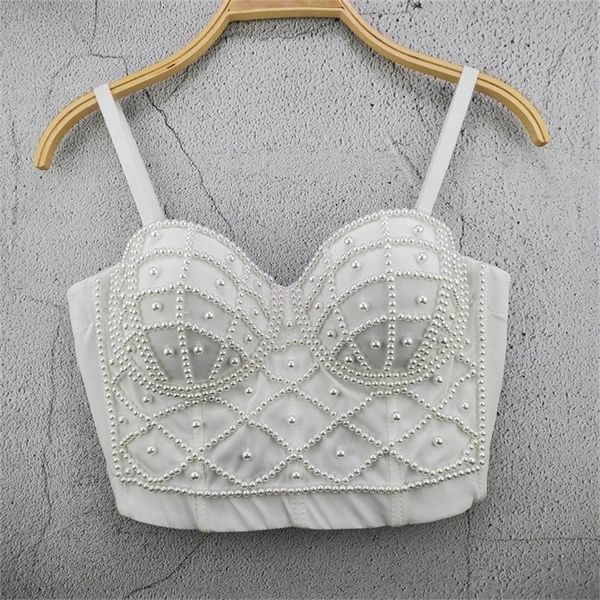 summer women vest pearl tank cropped fashion thin elegant camisole breast wrap streetwear 220325, White
summer women vest pearl tank cropped fashion thin elegant camisole breast wrap streetwear 220325, White