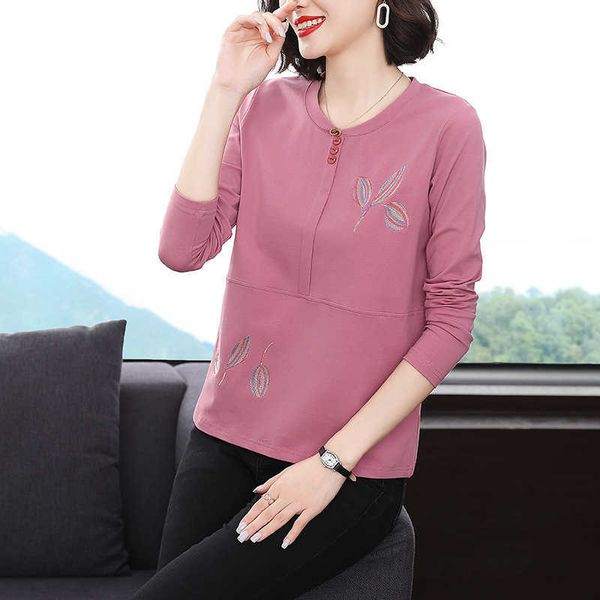 mother's loose long sleeved t-shirt women's 2022 spring and autumn new women's embroidered large women's blouse cotton, Tan;black
mother's loose long sleeved t-shirt women's 2022 spring and autumn new women's embroidered large women's blouse cotton, Tan;black
