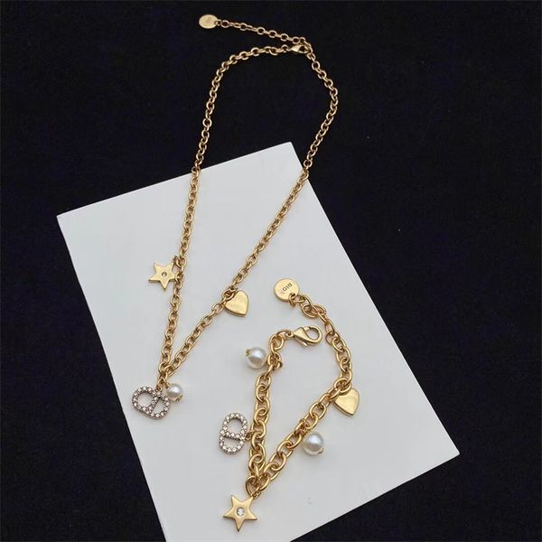 fashion jewelry online new pearl star love letter diamond inlaid pendant necklace bracelet set female, Black
fashion jewelry online new pearl star love letter diamond inlaid pendant necklace bracelet set female, Black