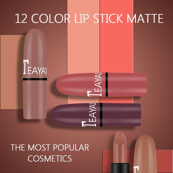 teayason 12 colors matte lipstick bean paste velvet plum color red not easy to stain cup nude color bullet lip gloss
teayason 12 colors matte lipstick bean paste velvet plum color red not easy to stain cup nude color bullet lip gloss