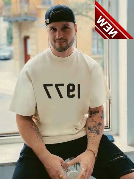 fog branch essentials22 summer new flocking digital 1977 round neck cotton men's and women's fashion short sleeve t-shirt, White;black
fog branch essentials22 summer new flocking digital 1977 round neck cotton men's and women's fashion short sleeve t-shirt, White;black