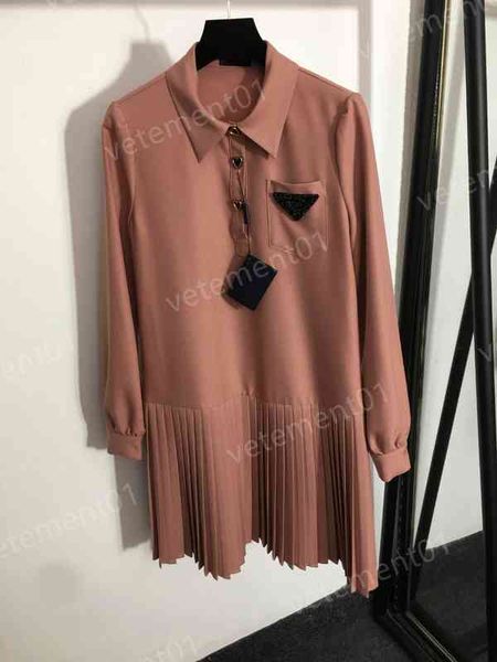 womens designer dresses fashion brand triangle logo diamond pocket button pleated long sleeve dress luxury women clothing, Black;gray
womens designer dresses fashion brand triangle logo diamond pocket button pleated long sleeve dress luxury women clothing, Black;gray