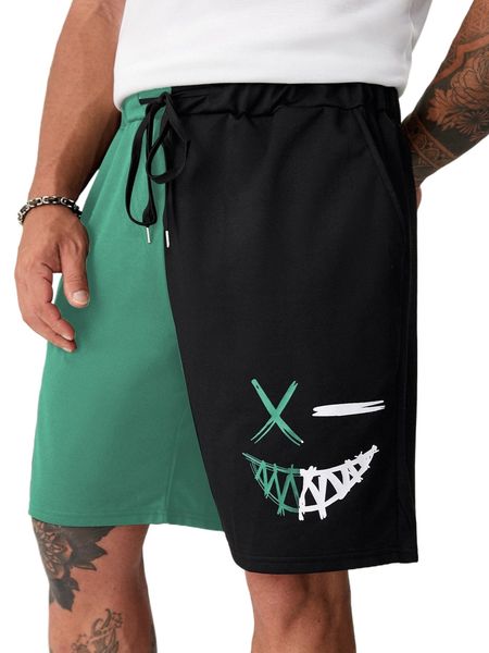extended sizes men cartoon graphic two tone drawstring waist shorts h8i6#, White;black
extended sizes men cartoon graphic two tone drawstring waist shorts h8i6#, White;black