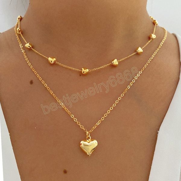 gold color double layer heart necklace for women thin clavicle chain elegant charm pendant fashion jewelry gifts, Silver
gold color double layer heart necklace for women thin clavicle chain elegant charm pendant fashion jewelry gifts, Silver