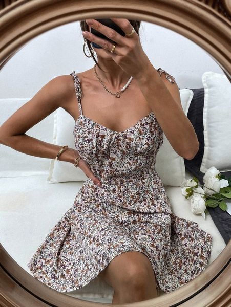 allover floral print tie shoulder ruched bust zip back cami dress f1o0#, Black;gray
allover floral print tie shoulder ruched bust zip back cami dress f1o0#, Black;gray