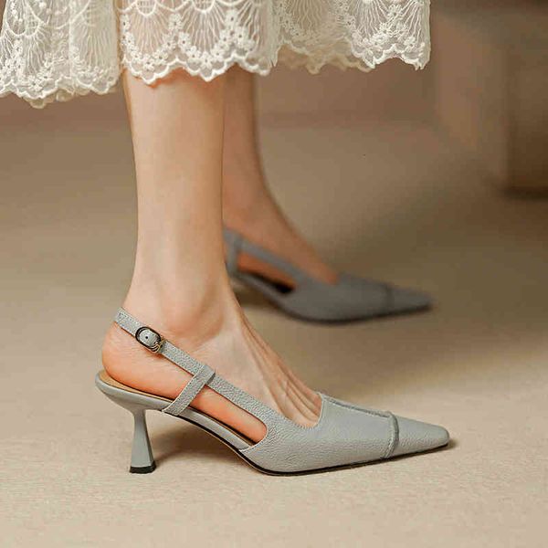 sandals spring and autumn leather square head middle heel empty single shoes thin one-sided belt baotou women's sandals bkae, Black
sandals spring and autumn leather square head middle heel empty single shoes thin one-sided belt baotou women's sandals bkae, Black