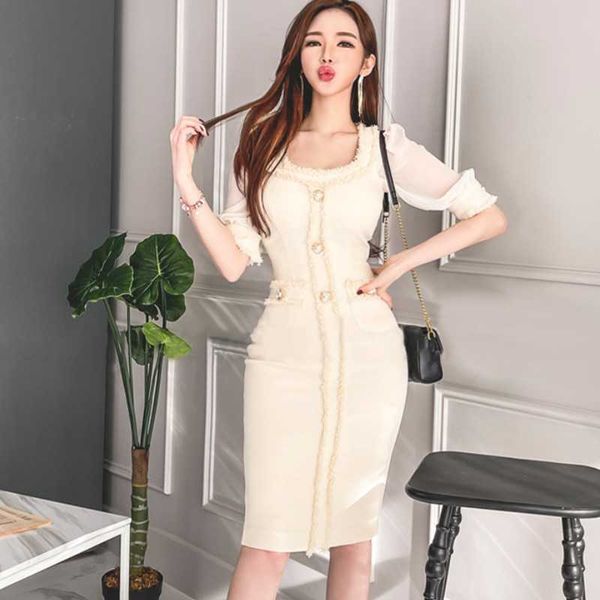 spring temperament office dress elegant oneck singlebreasted chiffon stitching puff sleeve bodycon pencil 210526, Black;gray
spring temperament office dress elegant oneck singlebreasted chiffon stitching puff sleeve bodycon pencil 210526, Black;gray