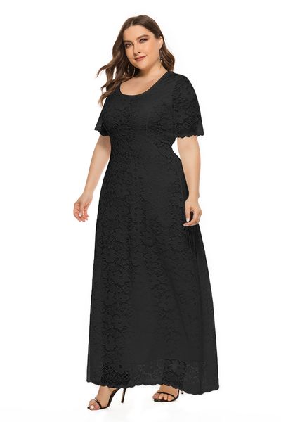 maxi lace dresses women plus size elegant mesh short sleeve round neck slim high waist ceremony party long dress, Black
maxi lace dresses women plus size elegant mesh short sleeve round neck slim high waist ceremony party long dress, Black