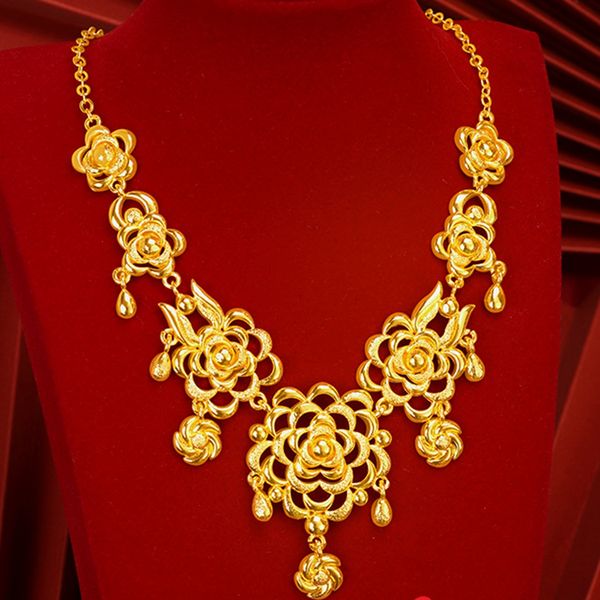 luxury women pendant necklace wedding bride 18k yellow gold filled traditional flower elegant jewelry gift, Silver
luxury women pendant necklace wedding bride 18k yellow gold filled traditional flower elegant jewelry gift, Silver