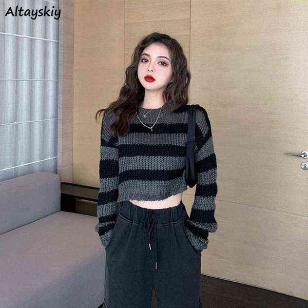 cropped sweaters women loose striped lazy dent autumn long sleeve chic stylish popular ladies t220824, White;black
cropped sweaters women loose striped lazy dent autumn long sleeve chic stylish popular ladies t220824, White;black
