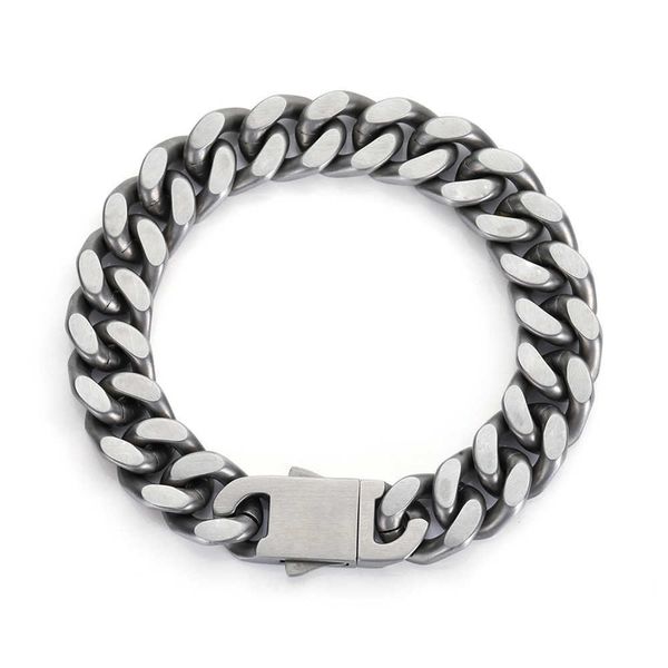 punk stainless steel frosted cuban bracelet design sense of minority hip hop steel men's jewelry bracelet, Black
punk stainless steel frosted cuban bracelet design sense of minority hip hop steel men's jewelry bracelet, Black