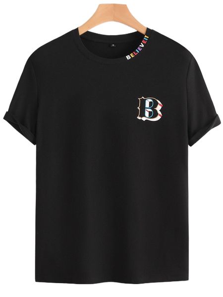 men letter graphic tee w5ut#, White;black