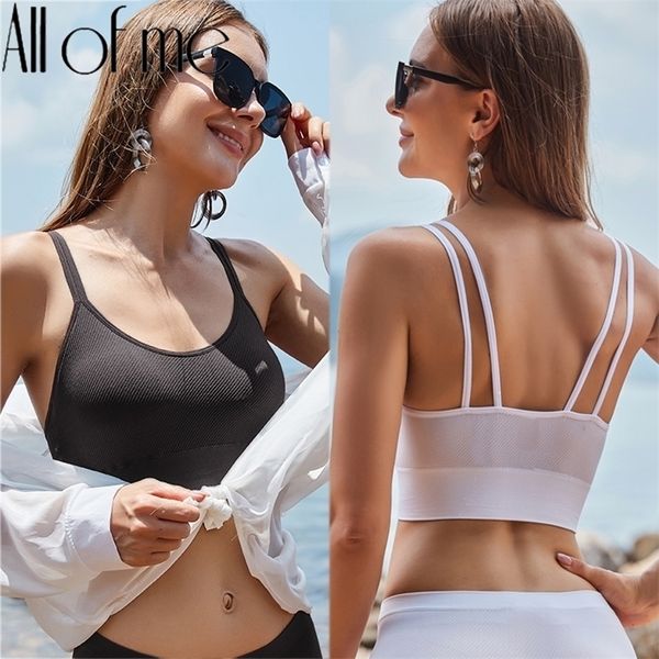 women crop seamless underwear double straps tank female lingerie breathable intimates backless bralette camisole 220627, Red;black
women crop seamless underwear double straps tank female lingerie breathable intimates backless bralette camisole 220627, Red;black