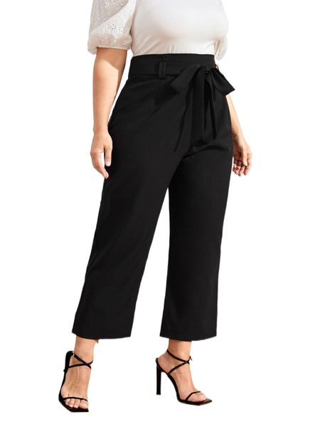 plus crop tapered belted pants z7bn#, Black
plus crop tapered belted pants z7bn#, Black