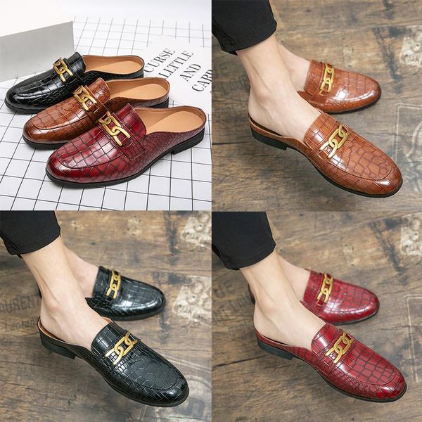 crocodile pattern leather men slippers metal buckle beach slipper mules black brown red classic sandals large size 38-47
crocodile pattern leather men slippers metal buckle beach slipper mules black brown red classic sandals large size 38-47
