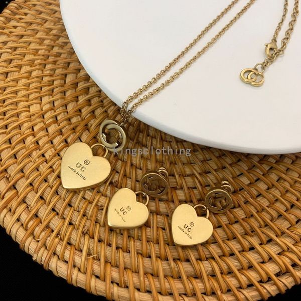 new designed retro brass love heart dangle ladies stud earrings female double letter lovely heart shaped women necklace designer jewelry, Silver
new designed retro brass love heart dangle ladies stud earrings female double letter lovely heart shaped women necklace designer jewelry, Silver