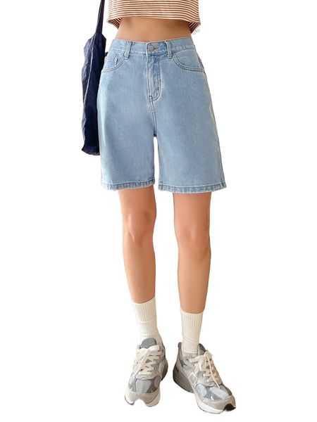 dazy solid pocket detail denim shorts u7to#, White;black