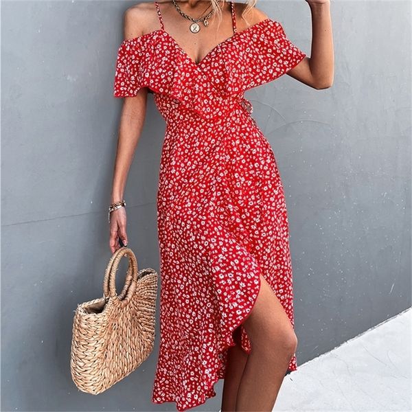 chic floral print sling dress women summer es elegant strapless spaghetti irregular ruffle hem slit 220526, Black;gray
chic floral print sling dress women summer es elegant strapless spaghetti irregular ruffle hem slit 220526, Black;gray