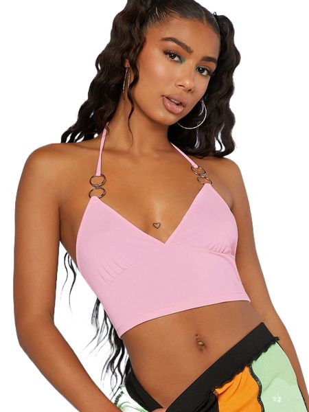 solid ring halter e42a#, White