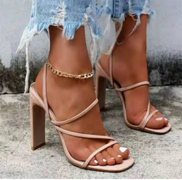 women's high heels designer straight roman square toe chunky heel sandals highs heeled summer sandals size 35-43 07, Black
women's high heels designer straight roman square toe chunky heel sandals highs heeled summer sandals size 35-43 07, Black