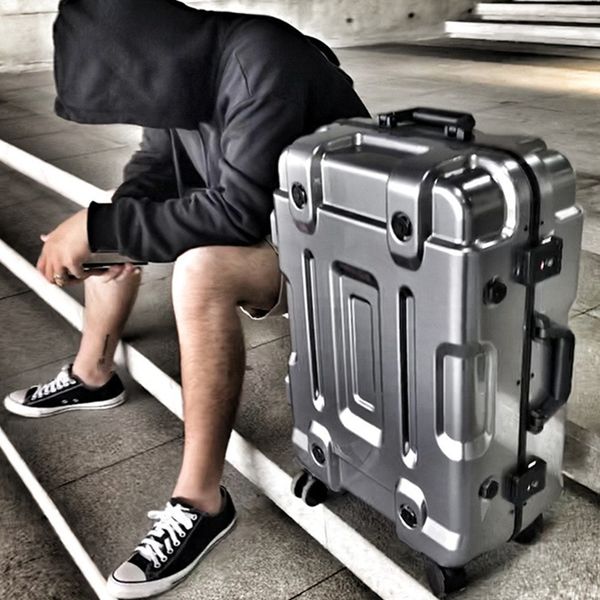 3d aluminum frame trolley case travel suitcase luggage password storage box aviation bag rolling silent 4 wheels baggage boarding handbag me
3d aluminum frame trolley case travel suitcase luggage password storage box aviation bag rolling silent 4 wheels baggage boarding handbag me