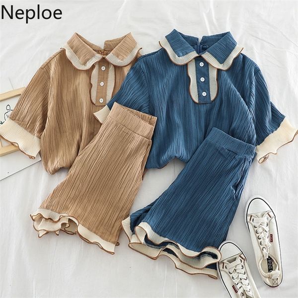 neploe 2 piece set women peter pan collar short sleeve blouse shirtselastic waist wide leg ruffles shorts fashion suits 1d223 210302, White
neploe 2 piece set women peter pan collar short sleeve blouse shirtselastic waist wide leg ruffles shorts fashion suits 1d223 210302, White
