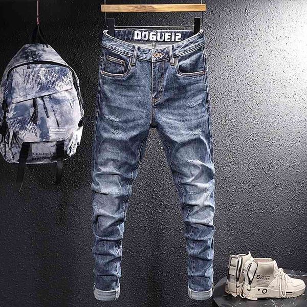 men's jeans fashion brand frayed jeans men's nostalgic dark blue trend elastic korean slim leggings 8rc2
men's jeans fashion brand frayed jeans men's nostalgic dark blue trend elastic korean slim leggings 8rc2