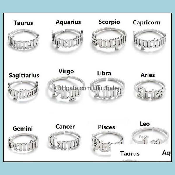 band rings jewelry adjustable 12 constellations letter ring for woman opening wedding stainless steel sier gold zodiac finger birthday drop, Silver
band rings jewelry adjustable 12 constellations letter ring for woman opening wedding stainless steel sier gold zodiac finger birthday drop, Silver