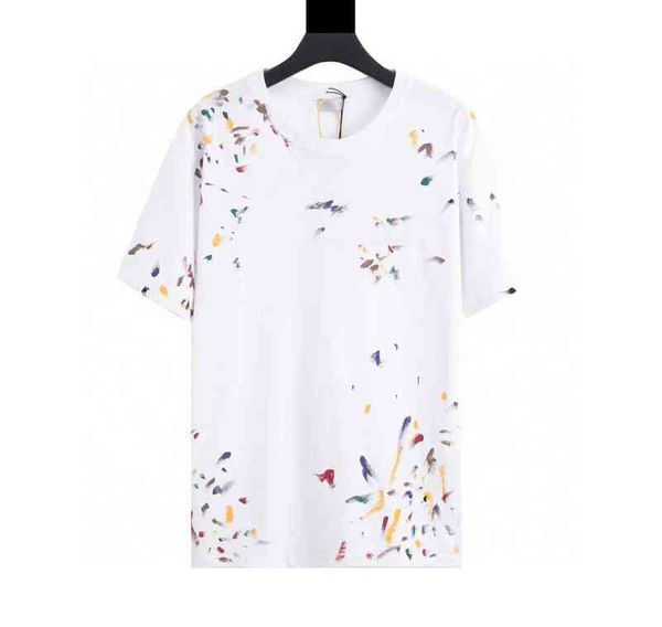 women's t-shirt fashion brand summer hand-painted ink splashing trend loose and versatile round neck short sleeve t-shirt unisex, White
women's t-shirt fashion brand summer hand-painted ink splashing trend loose and versatile round neck short sleeve t-shirt unisex, White
