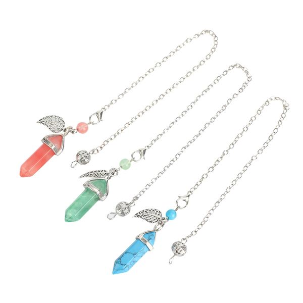 2022 new style natural stone crystal dowsing pendant pendulum hexagonal column with leaf radiesthesia metaphysical spiritual healing pendule, Silver
2022 new style natural stone crystal dowsing pendant pendulum hexagonal column with leaf radiesthesia metaphysical spiritual healing pendule, Silver