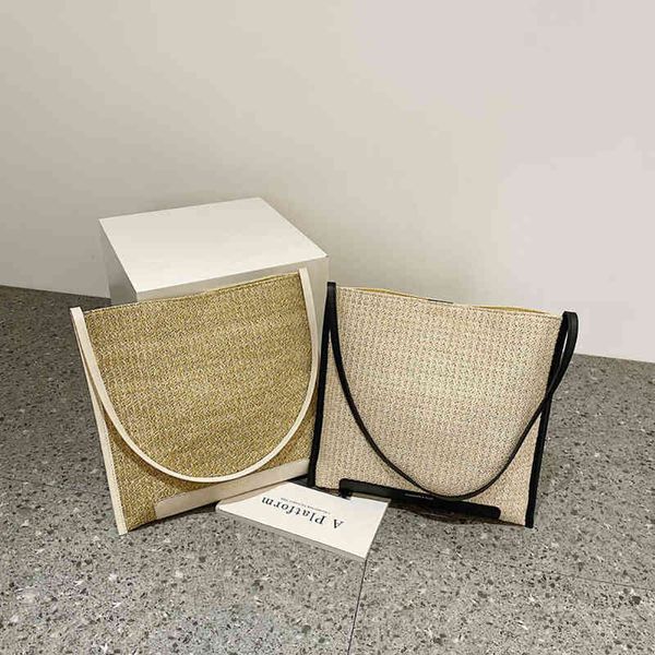 women straw woven shoulder bag solid color shoulder summer woven pouch for women handmade traveling handbags g220519
women straw woven shoulder bag solid color shoulder summer woven pouch for women handmade traveling handbags g220519