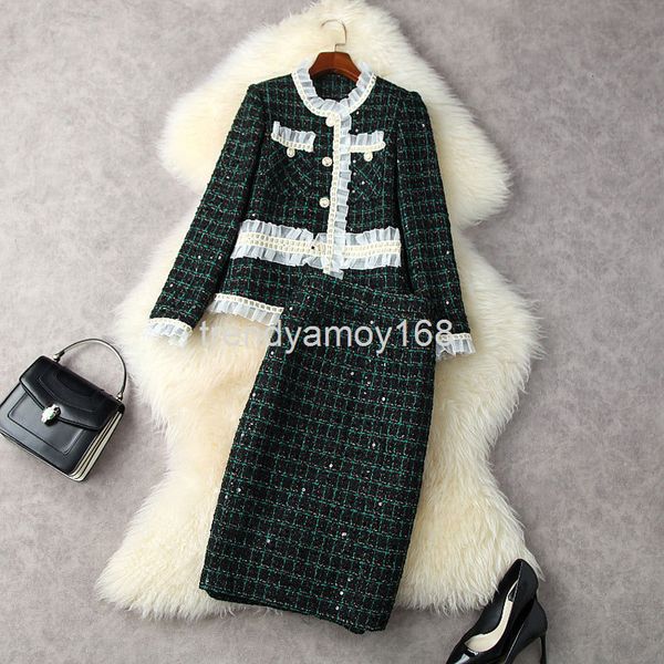 women's two piece pants winter women's wear wooden ear edge lattice sequin tweed coat + hip wrap slim skirt set 12843, White
women's two piece pants winter women's wear wooden ear edge lattice sequin tweed coat + hip wrap slim skirt set 12843, White