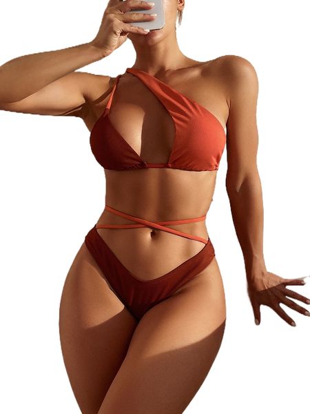 sxy plain rib cut-out bikini swimsuit f5yr#, White;black
sxy plain rib cut-out bikini swimsuit f5yr#, White;black